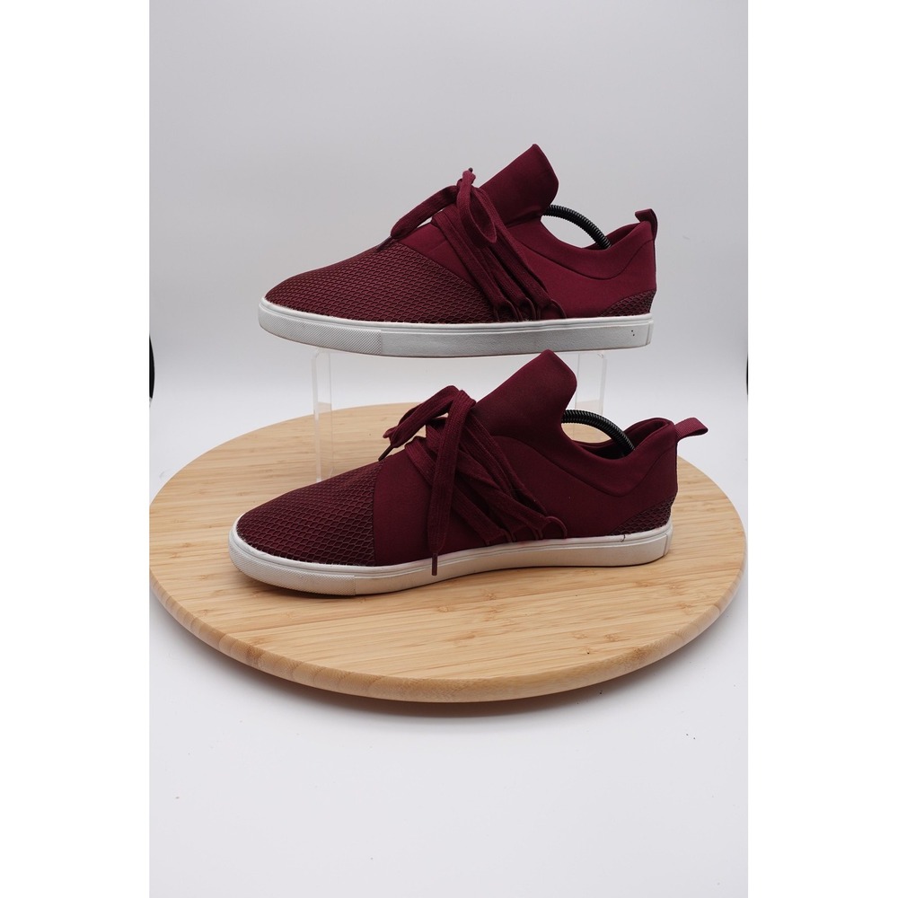 Shoes Womens Size 13 47 Red Mesh Lace Up Casual Athletic Sneakers Lightweight - Picture 4 of 10
